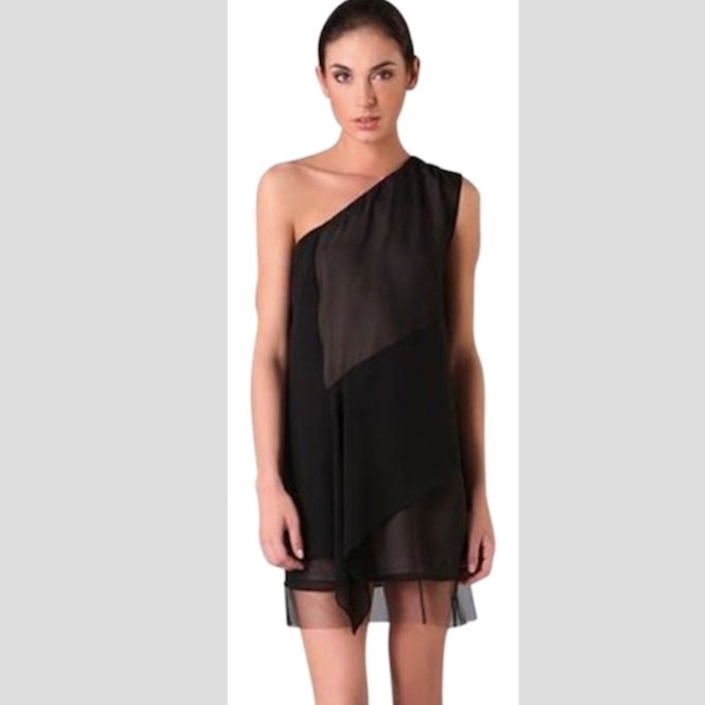 BCBGMAXAZRIA Black & Nude 'Markie" Mini Dress
